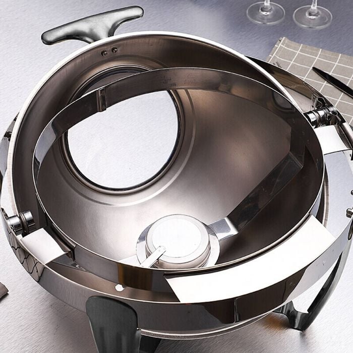 SOGA 6.5L Stainless Steel Round Soup Tureen Bowl Station Roll Top Buffet Chafing Dish Catering Chafer Food Warmer Server - Buy now from Celebration Warehouse