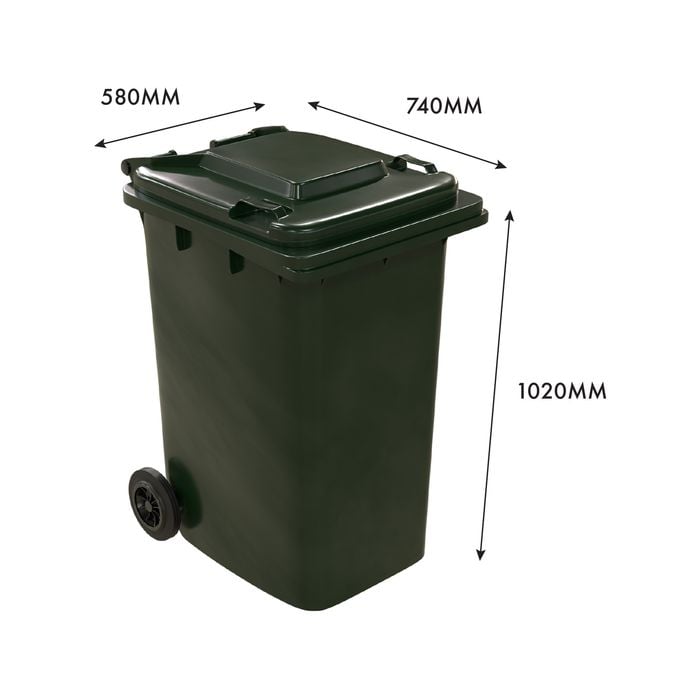 Handy 240L Green Wheelie Bin - Buy now from Celebration Warehouse