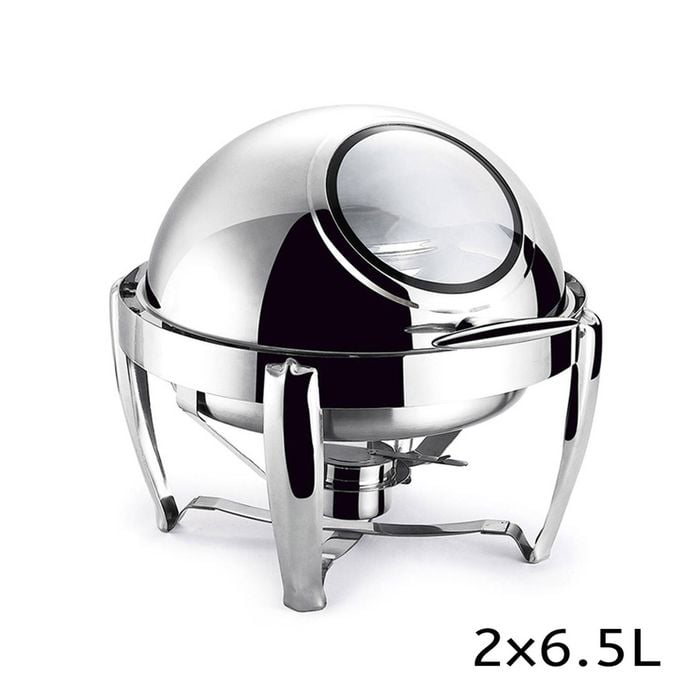 SOGA 6.5L Stainless Steel Round Soup Tureen Bowl Station Roll Top Buffet Chafing Dish Catering Chafer Food Warmer Server - Buy now from Celebration Warehouse