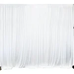 White Ice Silk Satin Backdrops - No Swag - 6 meters length x 3 meters high - Buy now from Celebration Warehouse