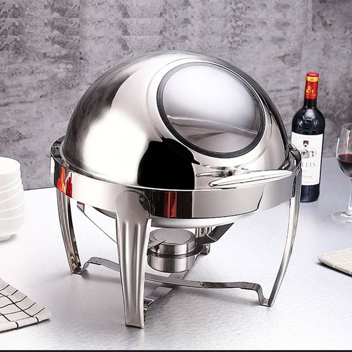SOGA 6.5L Stainless Steel Round Soup Tureen Bowl Station Roll Top Buffet Chafing Dish Catering Chafer Food Warmer Server - Buy now from Celebration Warehouse