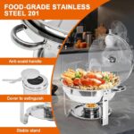 Round Chafing Dish Buffet Set 4.5L Food Pan with Glass Lid - Buy now from Celebration Warehouse