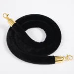 Bollard Velvet Rope - Black (Gold Clips) - Buy now from Celebration Warehouse