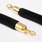 Bollard Velvet Rope - Black (Gold Clips) - Buy now from Celebration Warehouse