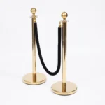 Bollard Velvet Rope - Black (Gold Clips) - Buy now from Celebration Warehouse