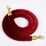Bollard Velvet Rope - Burgundy (Gold Clips) - Buy now from Celebration Warehouse