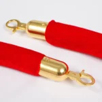 Bollard Velvet Rope - Red (Gold Clips) - Buy now from Celebration Warehouse