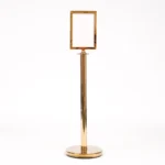 Bollard / Stanchion Sign Holder - Gold (A4) with bollard - Buy now from Celebration Warehouse