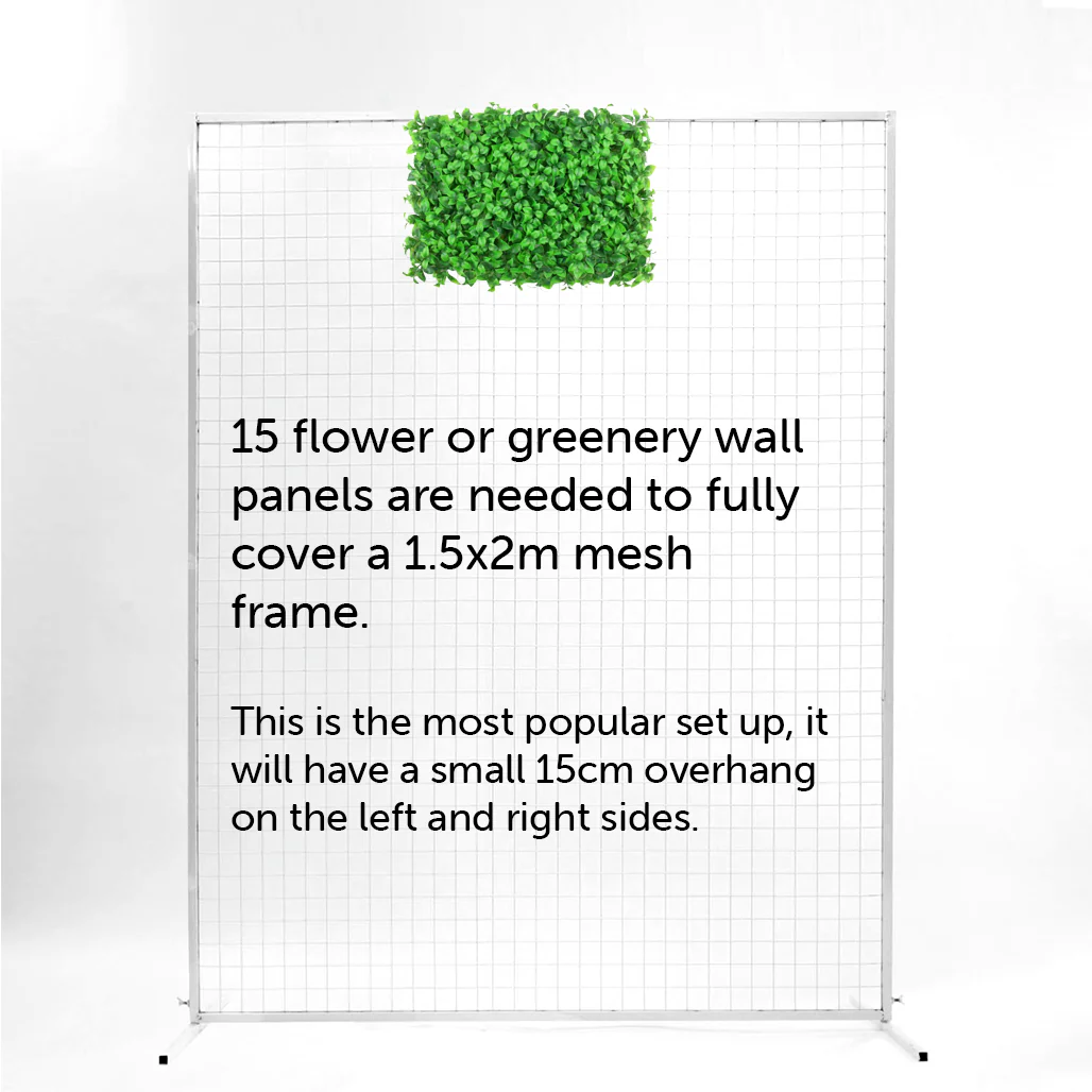 Box Hedge Greenery Wall + White Mesh Frame - (2m x 1.8m) - Buy now from Celebration Warehouse