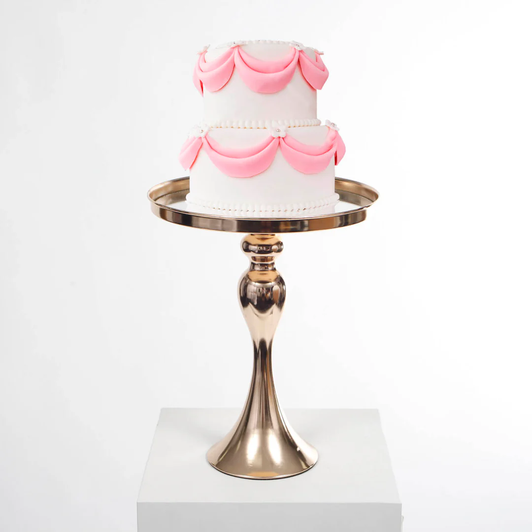 Gold Cake Stand - 25cm wide, 31cm tall - Buy now from Celebration Warehouse