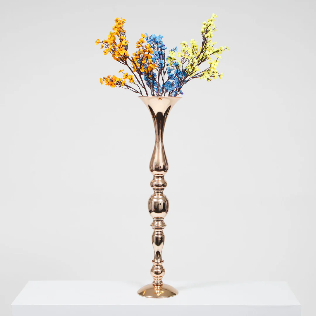 Gold Candlestick Pedestal Candelabra and Centrepiece Vase - (58cm Tall) - Buy now from Celebration Warehouse