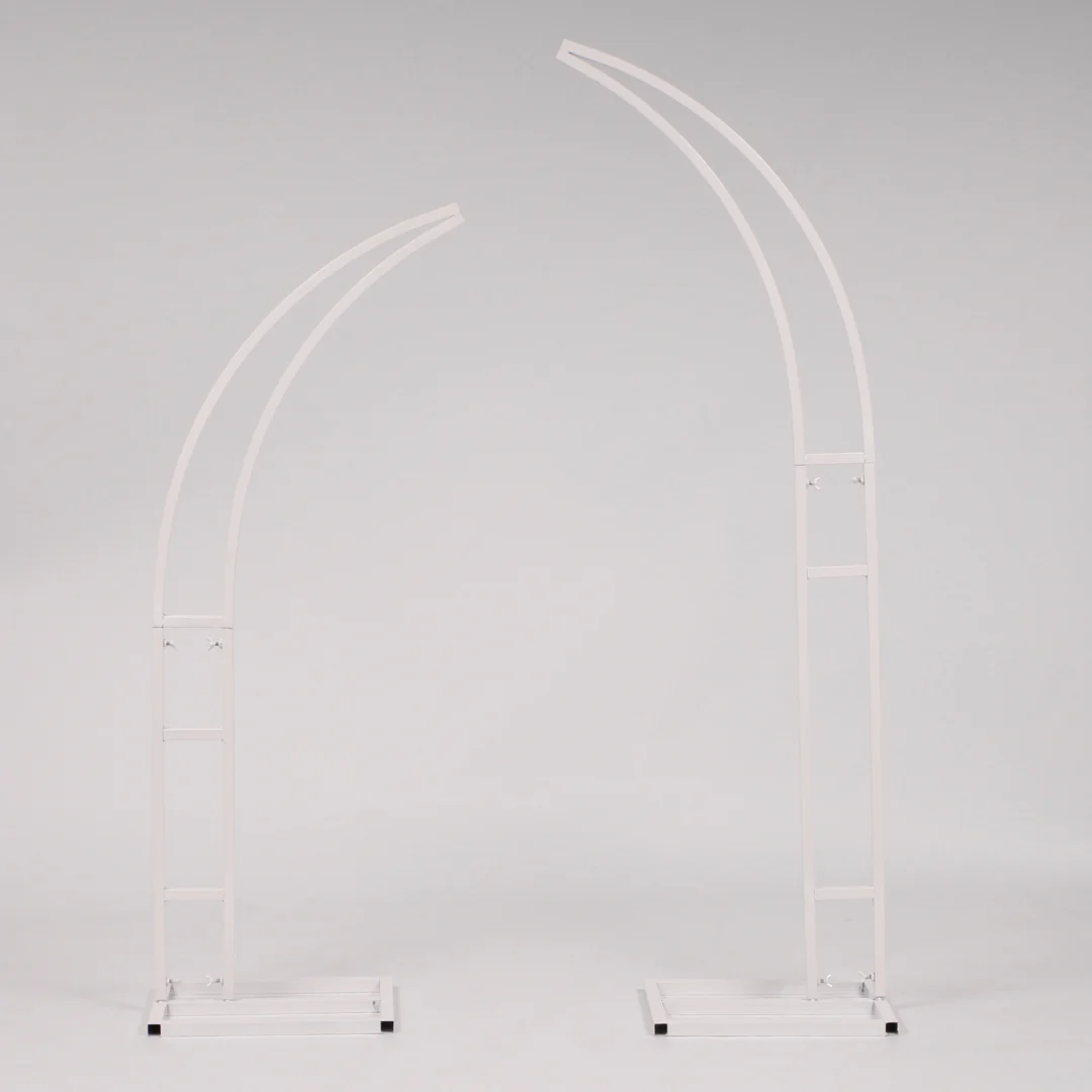 Crescent Arch 2 Piece Flower Frame Package - White - Buy now from Celebration Warehouse