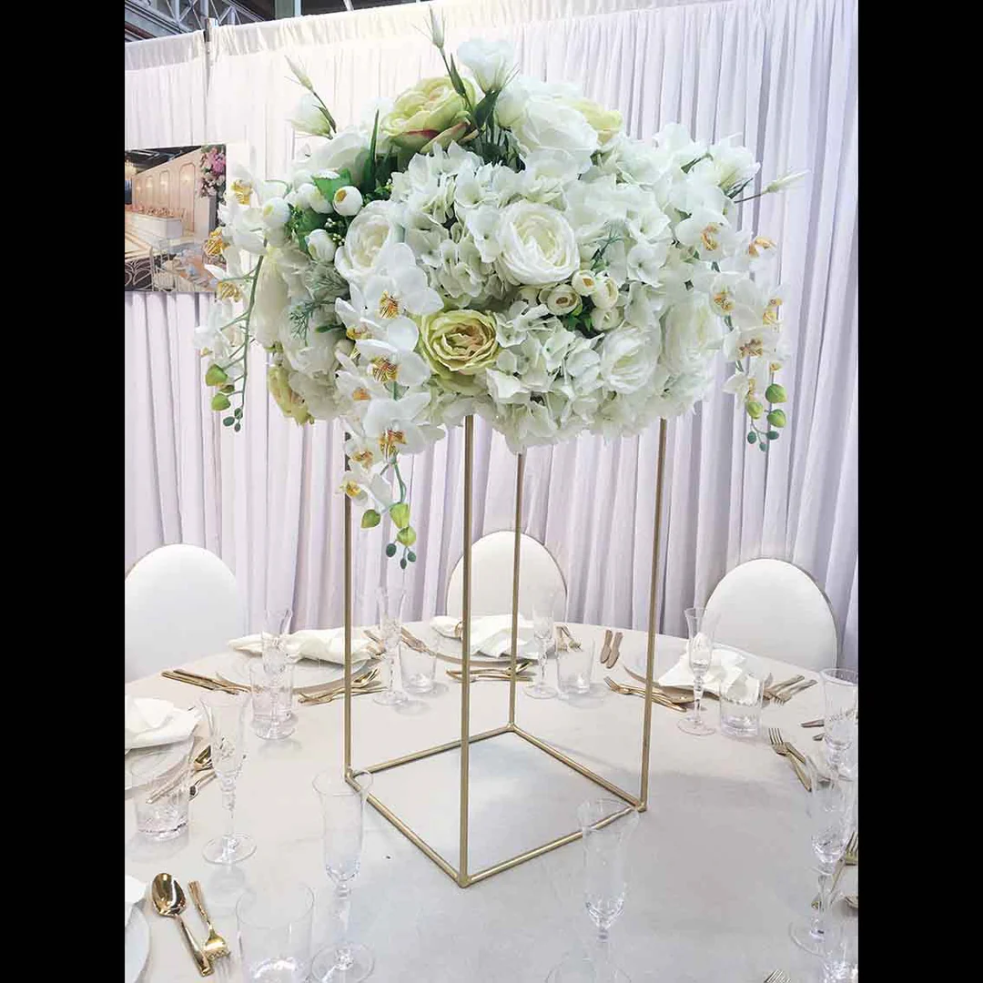 Gold Iron Flower Stand Centrepiece 100cmx31cmx31cm - Buy now from Celebration Warehouse