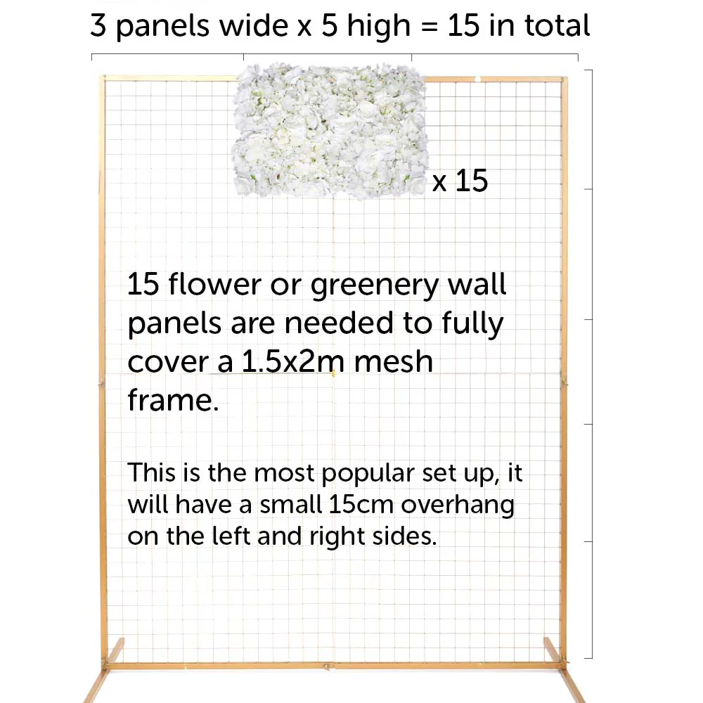 Flower Wall Mesh Stand Frame - Square Edge - GOLD - Buy now from Celebration Warehouse