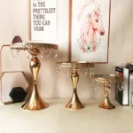 Rose Gold Cake Stands Vintage Beads 3 Piece Set - Buy now from Celebration Warehouse