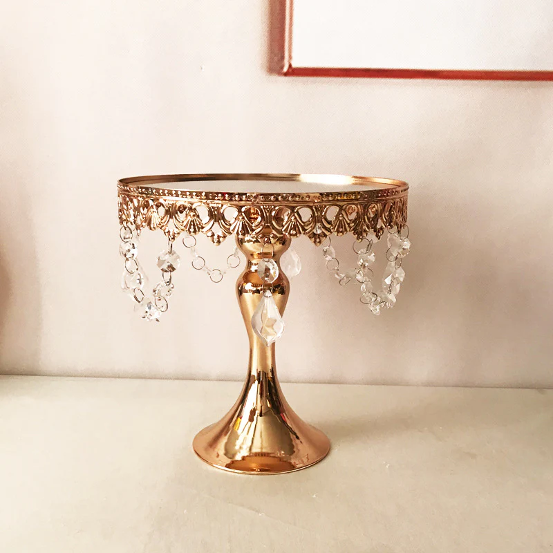 Rose Gold Cake Stands Vintage Beads 3 Piece Set - Buy now from Celebration Warehouse