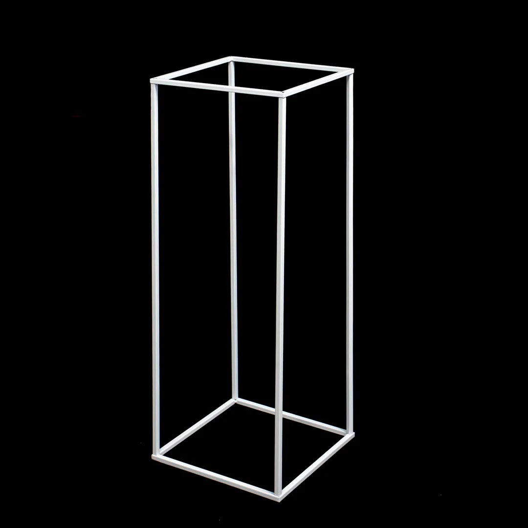 White Iron Flower Stand Centrepiece 80cmx28cmx28cm - Buy now from Celebration Warehouse