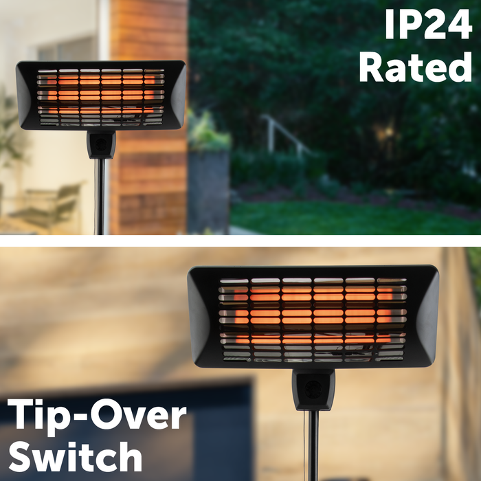 Jumbuck 2000W Black Matte Radiant Patio Heater - Buy now from Celebration Warehouse