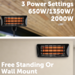 Jumbuck 2000W Black Matte Radiant Patio Heater - Buy now from Celebration Warehouse