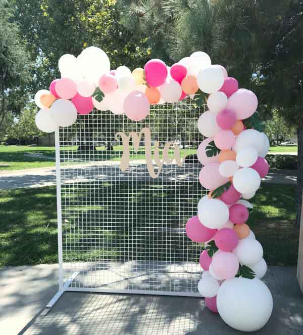 Flower Wall Mesh Stand Frame - Square Edge - WHITE - Buy now from Celebration Warehouse