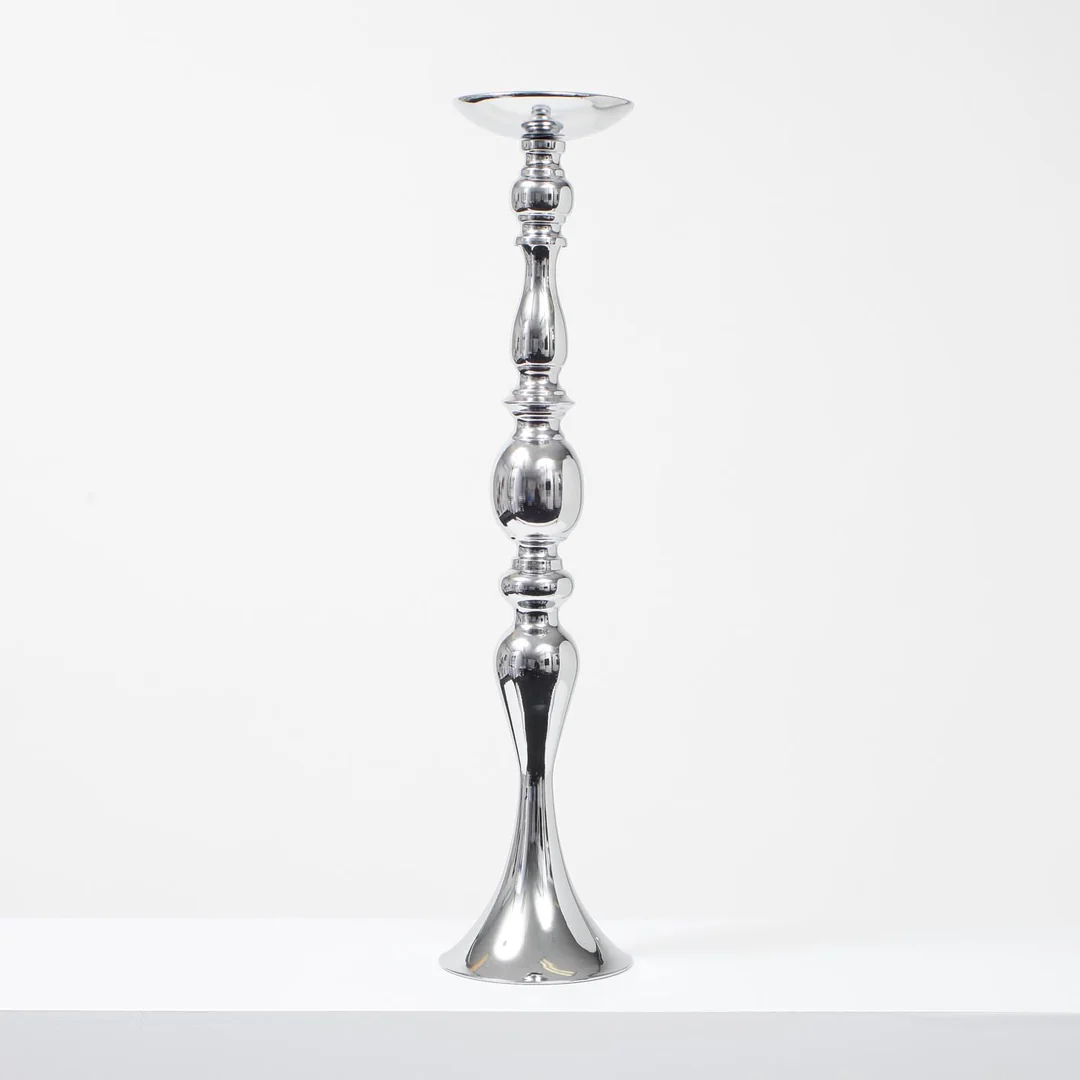 Silver Candlestick Pedestal Candelabra and Centrepiece Vase - 58cm Tall - Buy now from Celebration Warehouse
