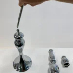 Silver Candlestick Pedestal Candelabra and Centrepiece Vase - 58cm Tall - Buy now from Celebration Warehouse