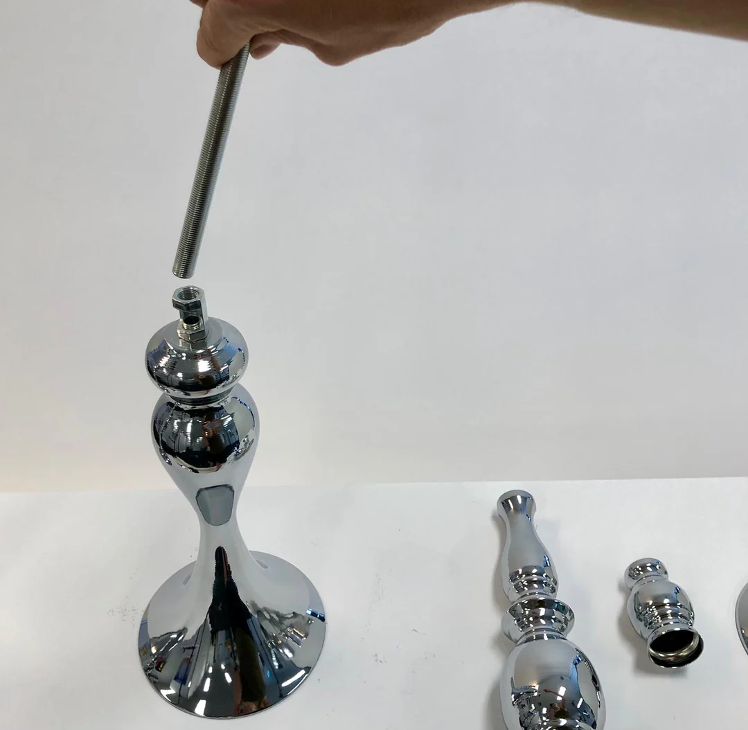 Silver Candlestick Pedestal Candelabra and Centrepiece Vase - 58cm Tall - Buy now from Celebration Warehouse