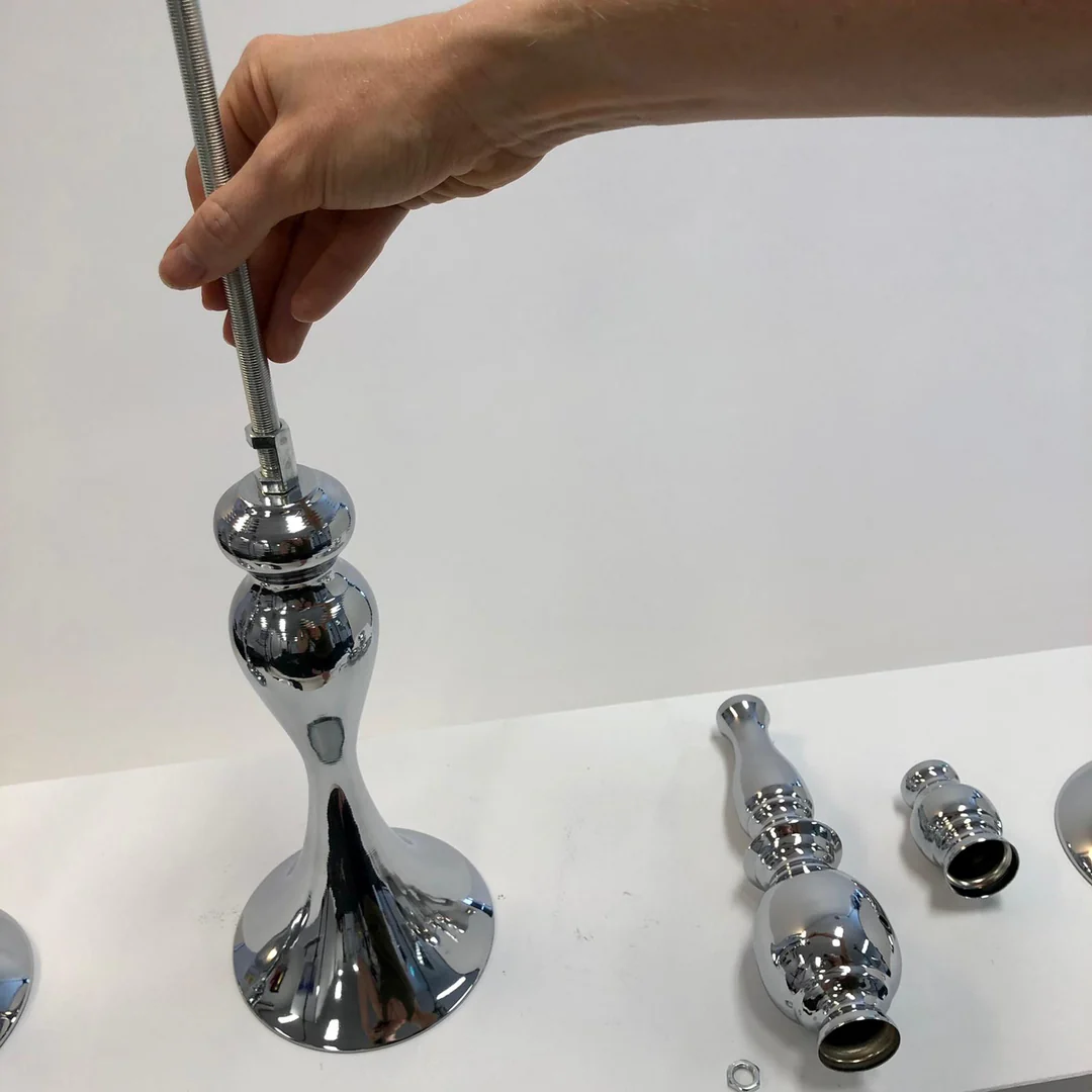 Silver Candlestick Pedestal Candelabra and Centrepiece Vase - 58cm Tall - Buy now from Celebration Warehouse