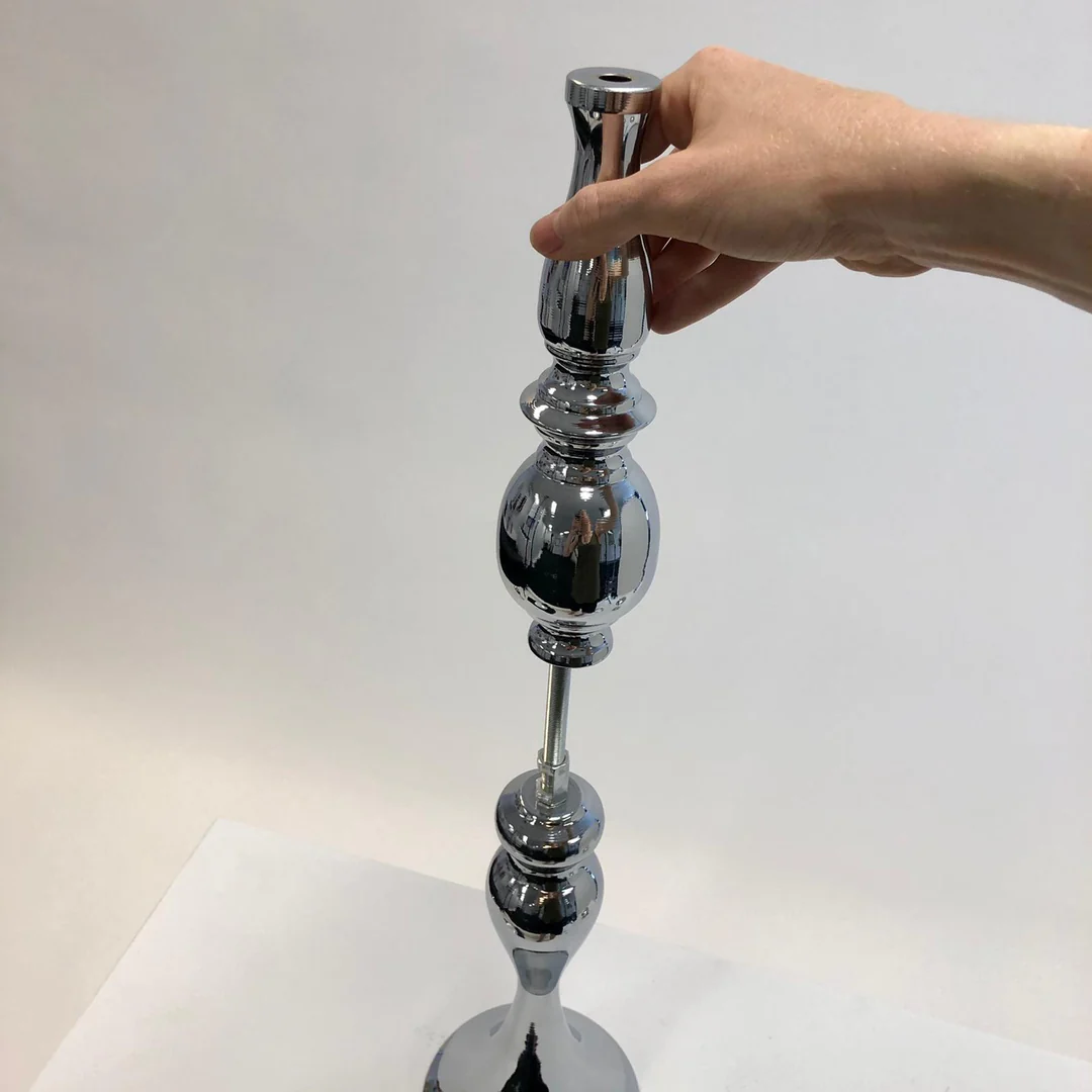 Silver Candlestick Pedestal Candelabra and Centrepiece Vase - 58cm Tall - Buy now from Celebration Warehouse