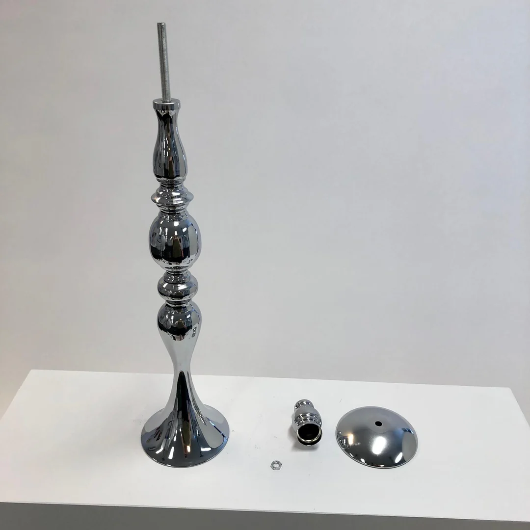 Silver Candlestick Pedestal Candelabra and Centrepiece Vase - 58cm Tall - Buy now from Celebration Warehouse