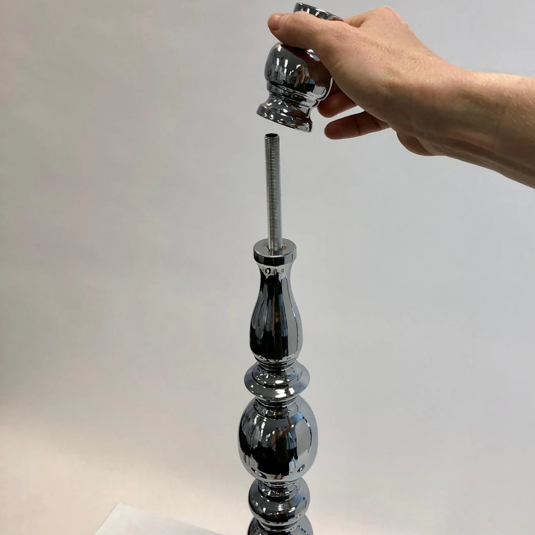 Silver Candlestick Pedestal Candelabra and Centrepiece Vase - 58cm Tall - Buy now from Celebration Warehouse