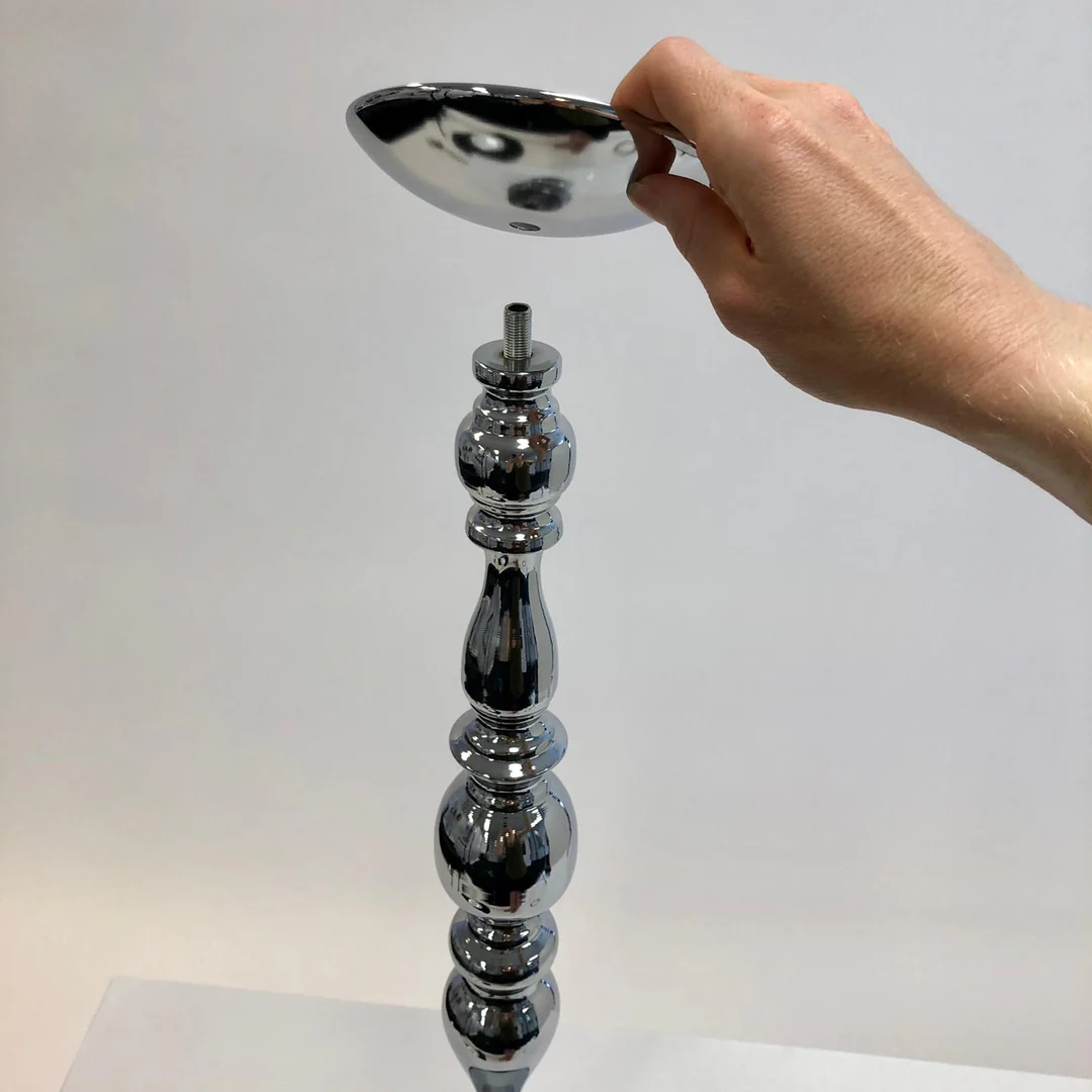 Silver Candlestick Pedestal Candelabra and Centrepiece Vase - 58cm Tall - Buy now from Celebration Warehouse