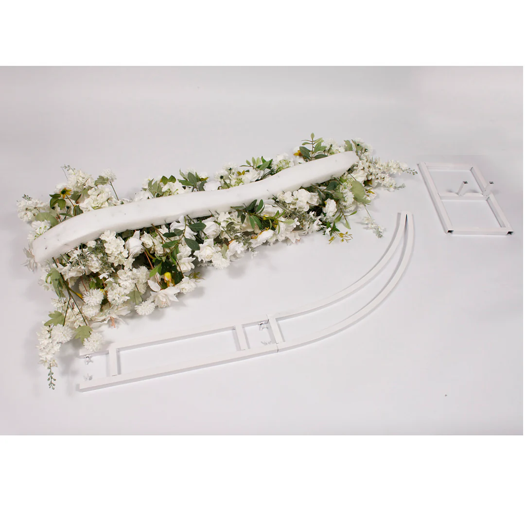 Crescent Arch 2 Piece Flower Frame Package - White - Buy now from Celebration Warehouse
