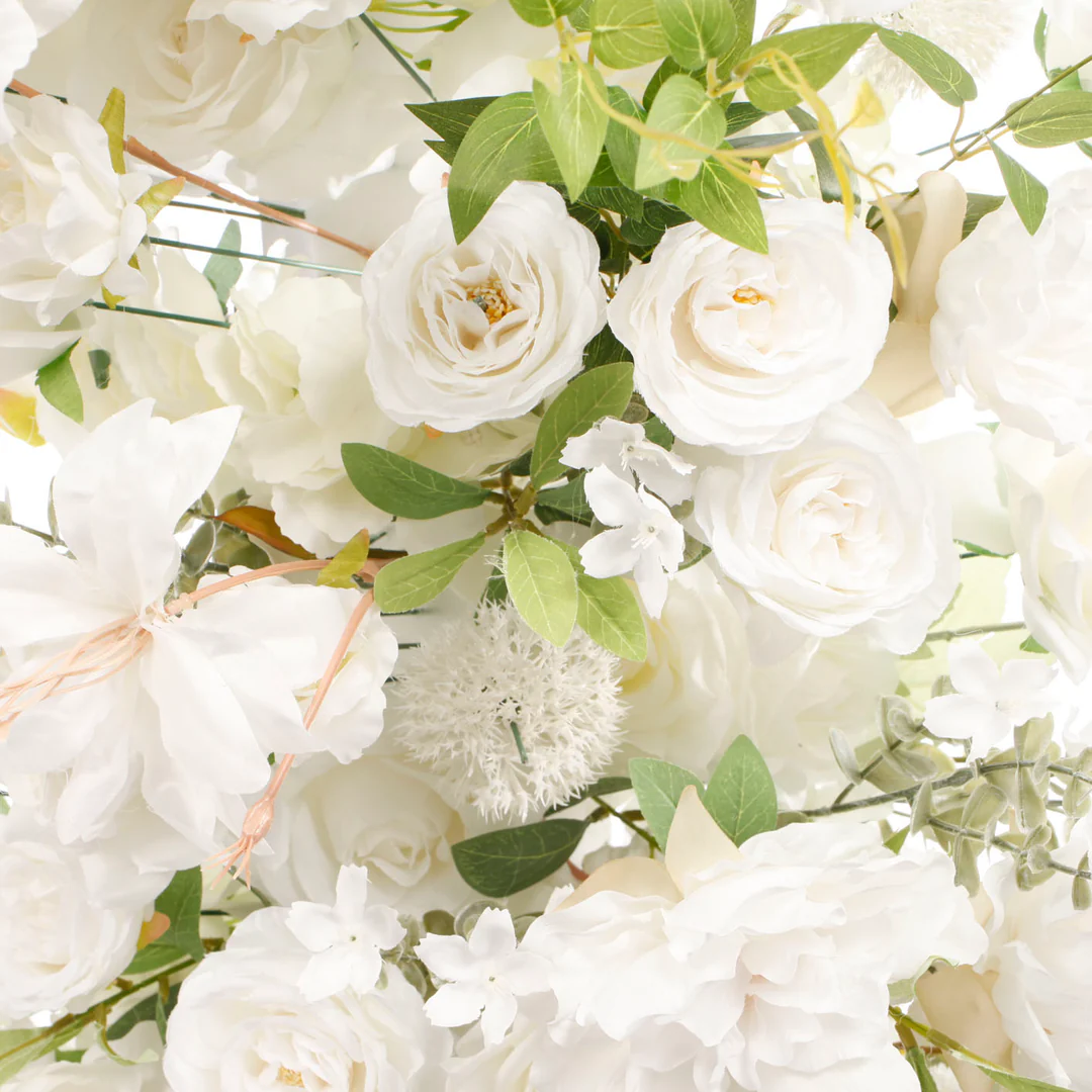 Crescent Arch 2 Piece Flower Frame Package - White - Buy now from Celebration Warehouse