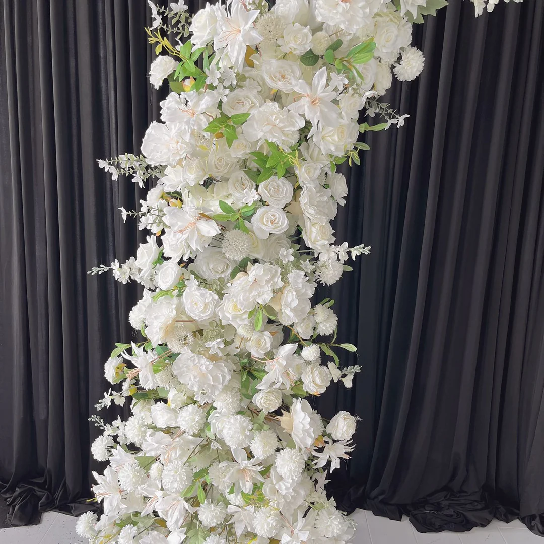 Crescent Arch 2 Piece Flower Frame Package - White - Buy now from Celebration Warehouse