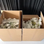 Crescent Arch 2 Piece Flower Frame Package - White - Buy now from Celebration Warehouse