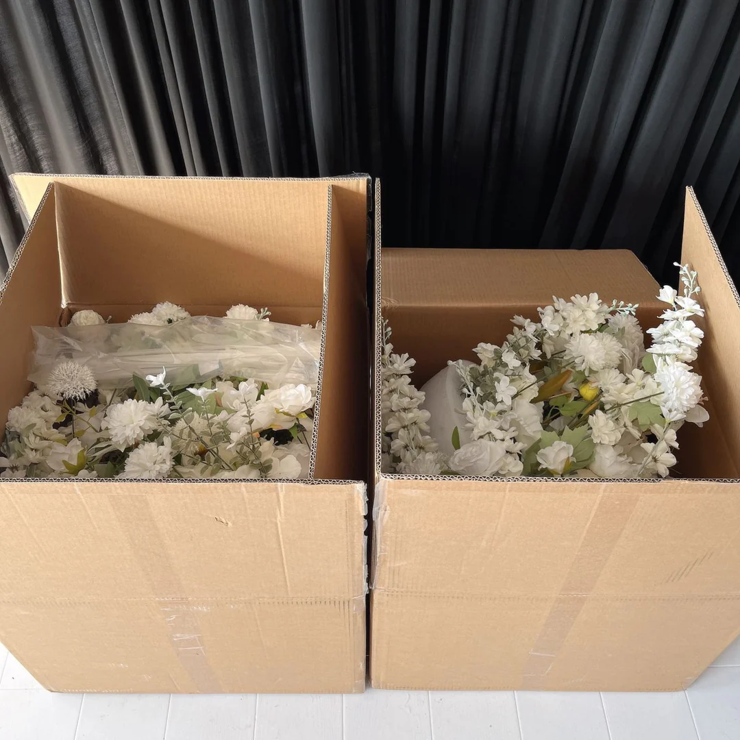 Crescent Arch 2 Piece Flower Frame Package - White - Buy now from Celebration Warehouse