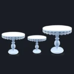 White Cake Stands Vintage Lace 3 Piece Set - Buy now from Celebration Warehouse