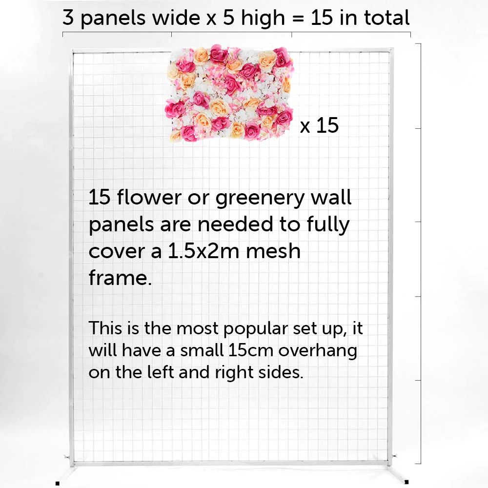 Flower Wall Mesh Stand Frame - Square Edge - WHITE - Buy now from Celebration Warehouse