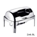 SOGA 6.5L Stainless Steel Double Soup Tureen Bowl Station Roll Top Buffet Chafing Dish Catering Chafer Food Warmer Server - Buy now from Celebration Warehouse