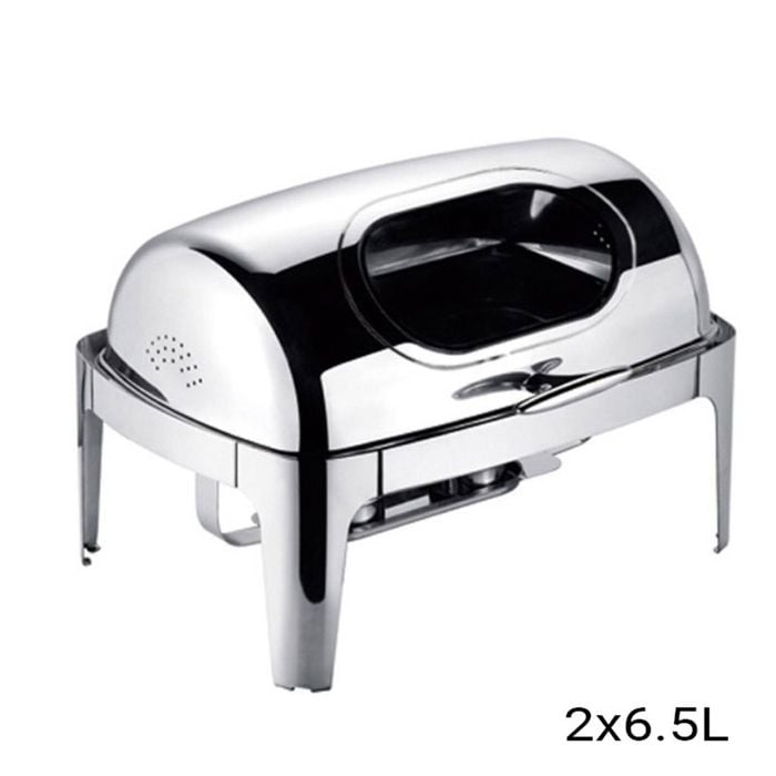 SOGA 6.5L Stainless Steel Double Soup Tureen Bowl Station Roll Top Buffet Chafing Dish Catering Chafer Food Warmer Server - Buy now from Celebration Warehouse