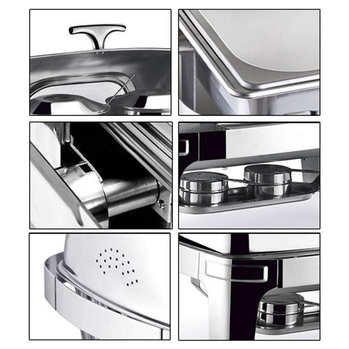 SOGA 6.5L Stainless Steel Double Soup Tureen Bowl Station Roll Top Buffet Chafing Dish Catering Chafer Food Warmer Server - Buy now from Celebration Warehouse