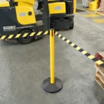 Barrier Posts - Yellow with Black and yellow belt - Buy now from Celebration Warehouse