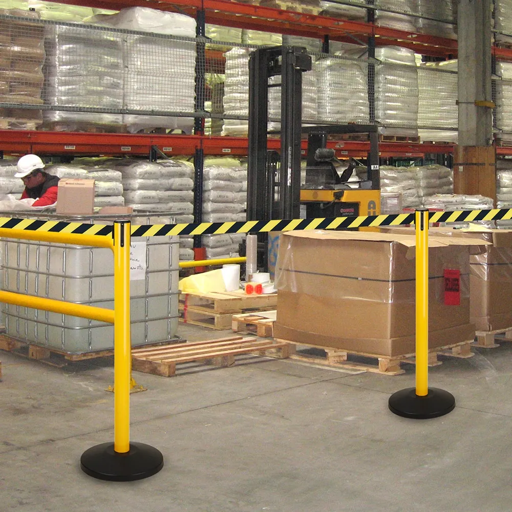 Barrier Posts - Yellow with Black and yellow belt - Buy now from Celebration Warehouse