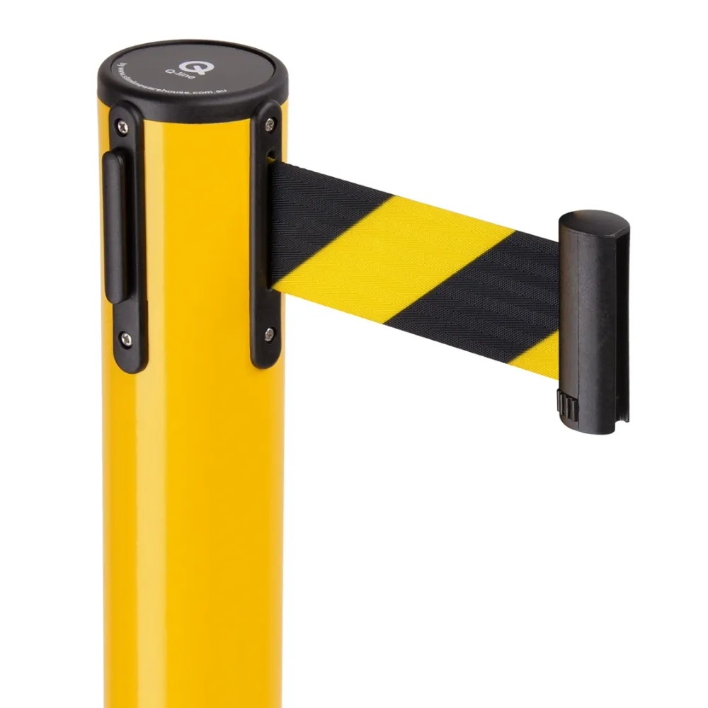 Barrier Posts - Yellow with Black and yellow belt - Buy now from Celebration Warehouse