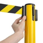 Barrier Posts - Yellow with Black and yellow belt - Buy now from Celebration Warehouse