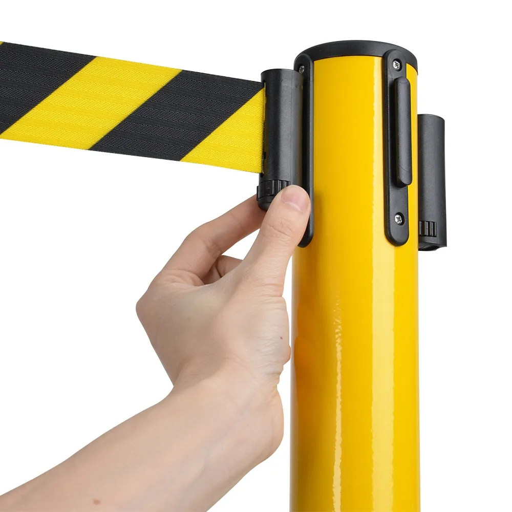 Barrier Posts - Yellow with Black and yellow belt - Buy now from Celebration Warehouse